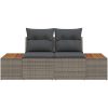 2-Sits Trädgårdsoffa med Förvaring och Kuddar Grå Poly Rattan vidaXL 184 x 62 x 85 cm – miniatyr 4