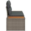 2-Sits Trädgårdsoffa med Förvaring och Kuddar Grå Poly Rattan vidaXL 184 x 62 x 85 cm – miniatyr 5