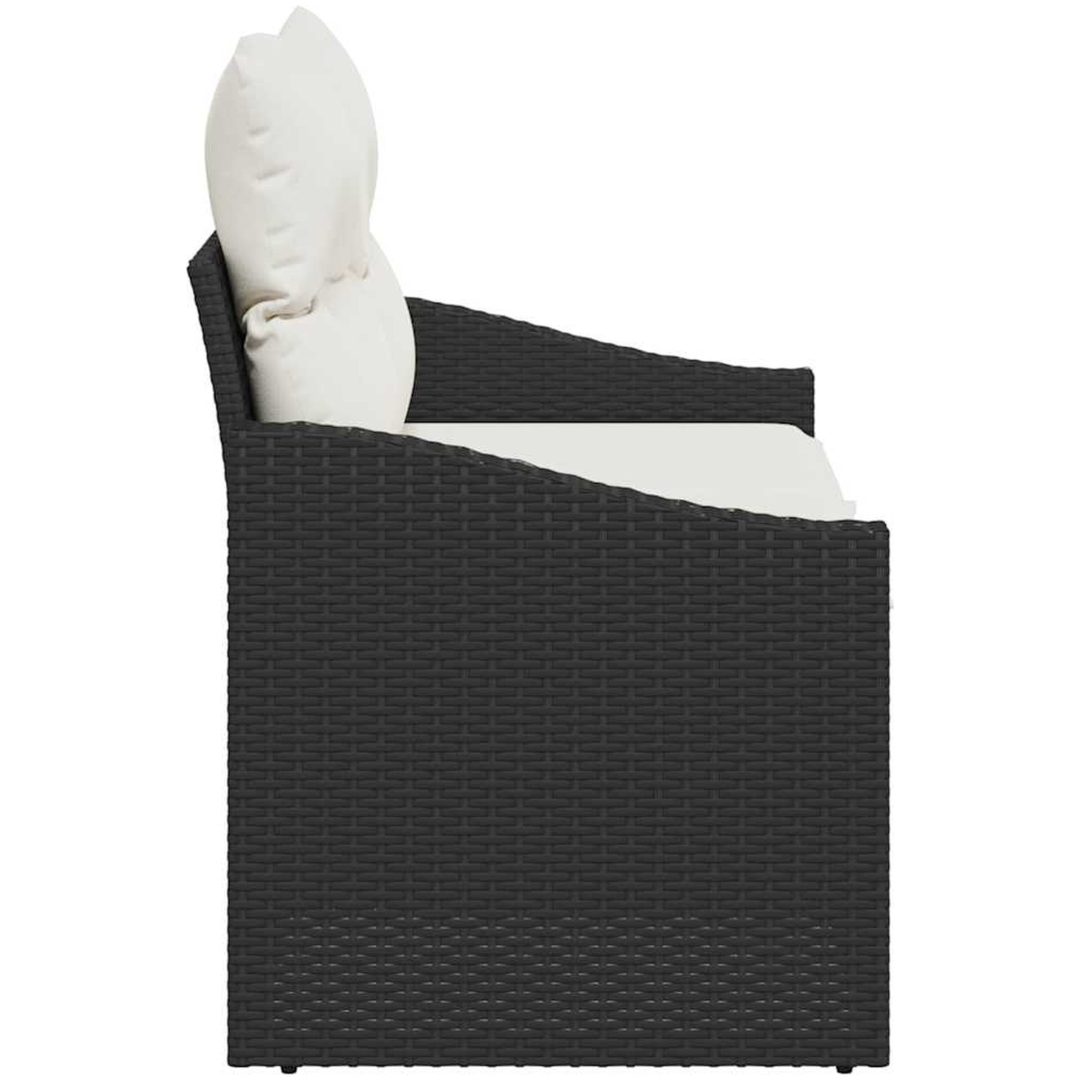 2-sits trädgårdsoffa med förvaring och kuddar svart polyrotting vidaXL 123 x 62 x 69 cm – bild 6