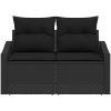 2-Sits Trädgårdsoffa med Förvaring&Kuddar Svart Poly Rattan vidaXL 123 x 62 x 85 cm – miniatyr 5