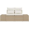 2-Sits Trädgårdsoffa med Kuddar Beige Poly Rattan vidaXL 184 x 62 x 85 cm – miniatyr 4