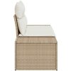 2-Sits Trädgårdsoffa med Kuddar Beige Poly Rattan vidaXL 184 x 62 x 85 cm – miniatyr 5