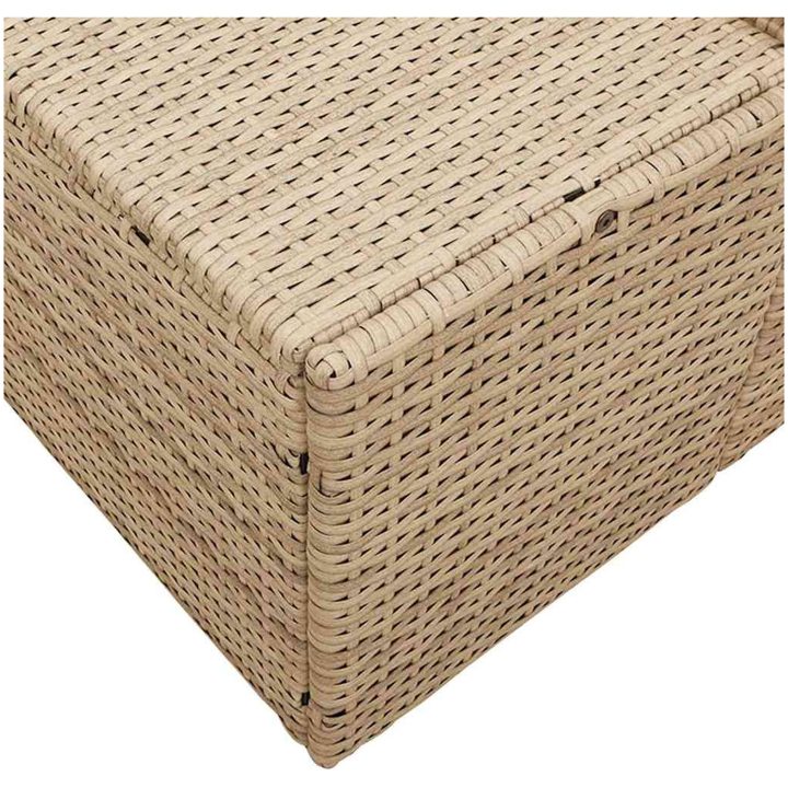 2-Sits Trädgårdsoffa med Kuddar Beige Poly Rattan vidaXL 184 x 62 x 85 cm – bild 7