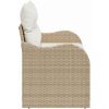 2-sits trädgårdsoffa med kuddar beige poly rotting vidaXL 121 x 62 x 69 cm – miniatyr 5
