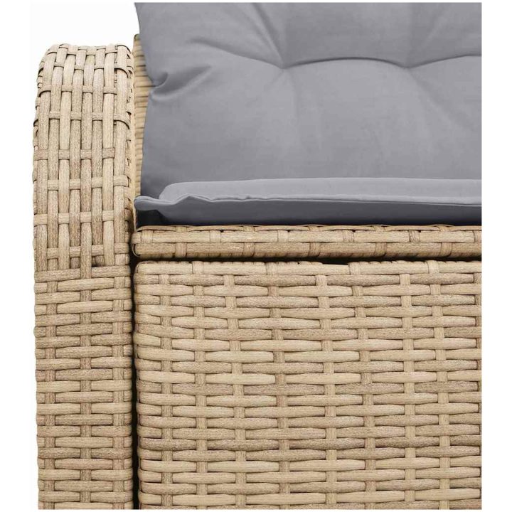 2-sits trädgårdsoffa med kuddar Beige Polyrotting vidaXL 124 x 62 x 69 cm – bild 6