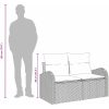 2-sits trädgårdsoffa med kuddar Beige Polyrotting vidaXL 124 x 62 x 69 cm – miniatyr 8