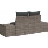 2-sits trädgårdsoffa med kuddar grå konstrotting vidaXL 184 x 62 x 85 cm – miniatyr 3