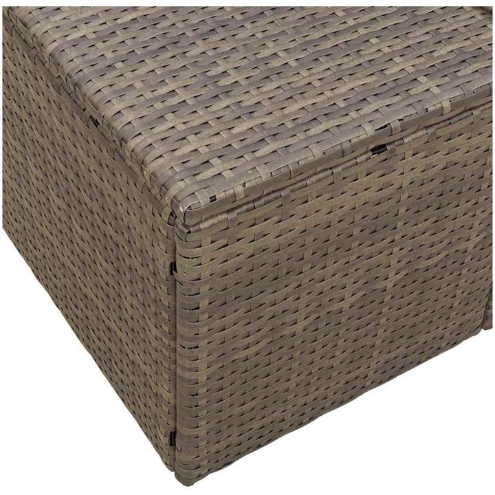 2-sits trädgårdsoffa med kuddar grå konstrotting vidaXL 184 x 62 x 85 cm – bild 5
