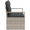 2-Sits Trädgårdsoffa med Kuddar Grå Poly Rattan vidaXL 120 x 62 x 69 cm – miniatyr 6