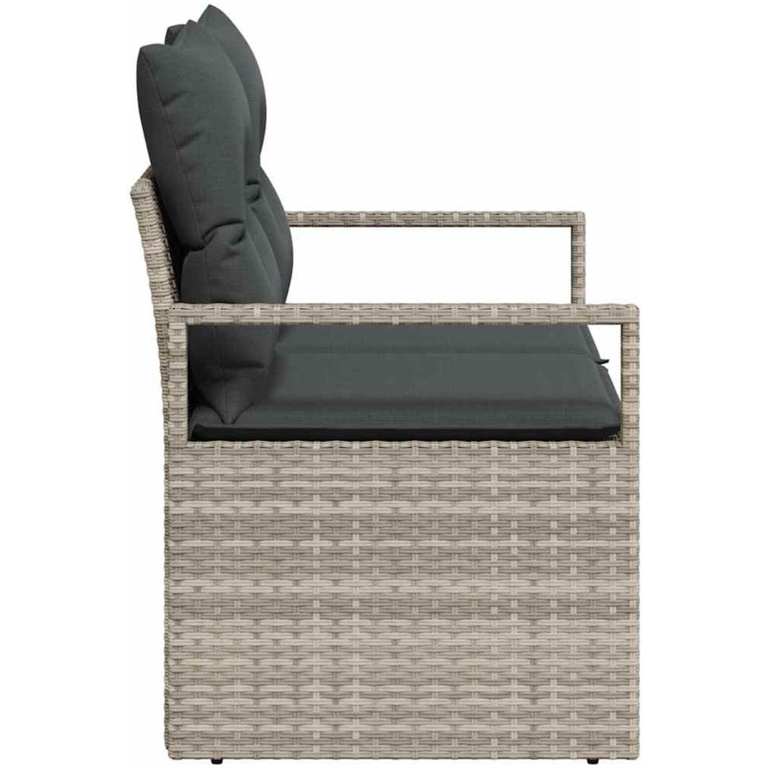 2-Sits Trädgårdsoffa med Kuddar Grå Poly Rattan vidaXL 120 x 62 x 69 cm – bild 6