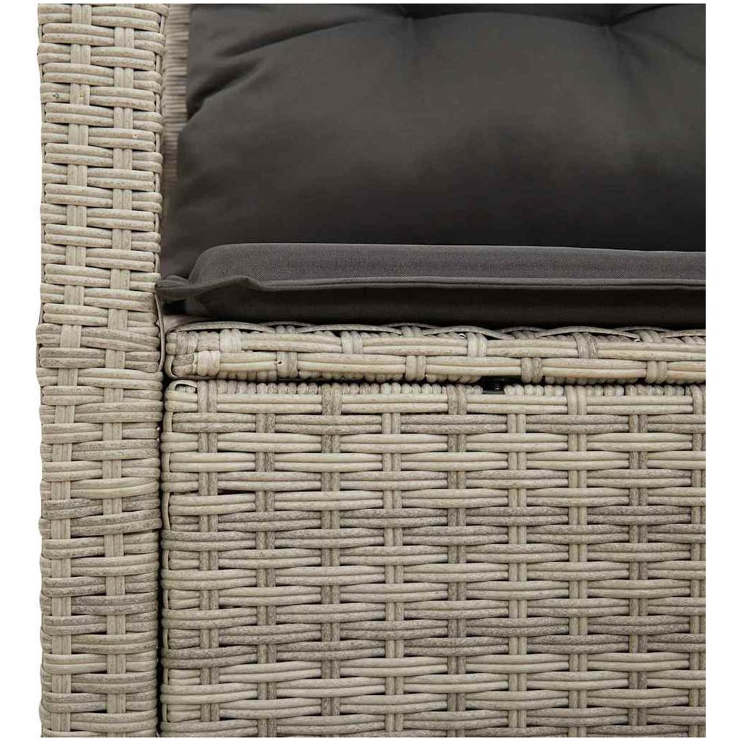 2-Sits Trädgårdsoffa med Kuddar Grå Poly Rattan vidaXL 120 x 62 x 69 cm – bild 7