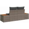 2-Sits Trädgårdsoffa med Kuddar Grå Poly Rottning vidaXL 184 x 62 x 85 cm – miniatyr 4