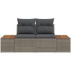 2-Sits Trädgårdsoffa med Kuddar Grå Poly Rottning vidaXL 184 x 62 x 85 cm – miniatyr 5