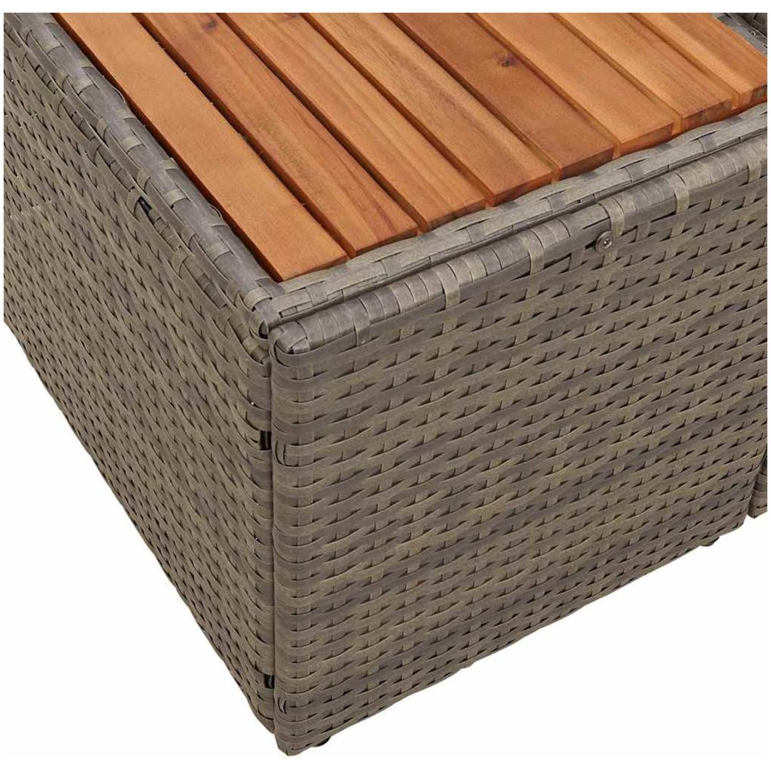 2-Sits Trädgårdsoffa med Kuddar Grå Poly Rottning vidaXL 184 x 62 x 85 cm – bild 7