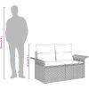 2-sits trädgårdsoffa med kuddar grå polyrotting vidaXL Large – miniatyr 9