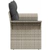 2-Sits Trädgårdsoffa med Kuddar Ljusgrå Poly Rattan vidaXL 141 x 61,5 x 69 cm – miniatyr 6