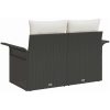 2-sits trädgårdsoffa med kuddar svart konstrotting vidaXL 141 x 61,5 x 69 cm – miniatyr 4