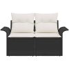 2-sits trädgårdsoffa med kuddar svart konstrotting vidaXL 141 x 61,5 x 69 cm – miniatyr 5