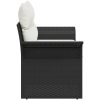 2-sits trädgårdsoffa med kuddar svart konstrotting vidaXL 141 x 61,5 x 69 cm – miniatyr 6