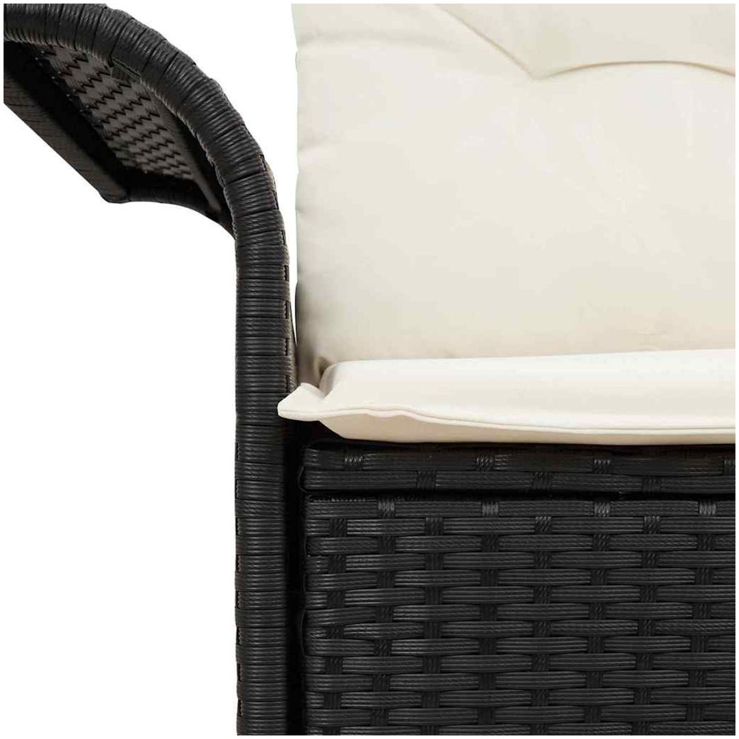 2-sits trädgårdsoffa med kuddar svart konstrotting vidaXL 141 x 61,5 x 69 cm – bild 7