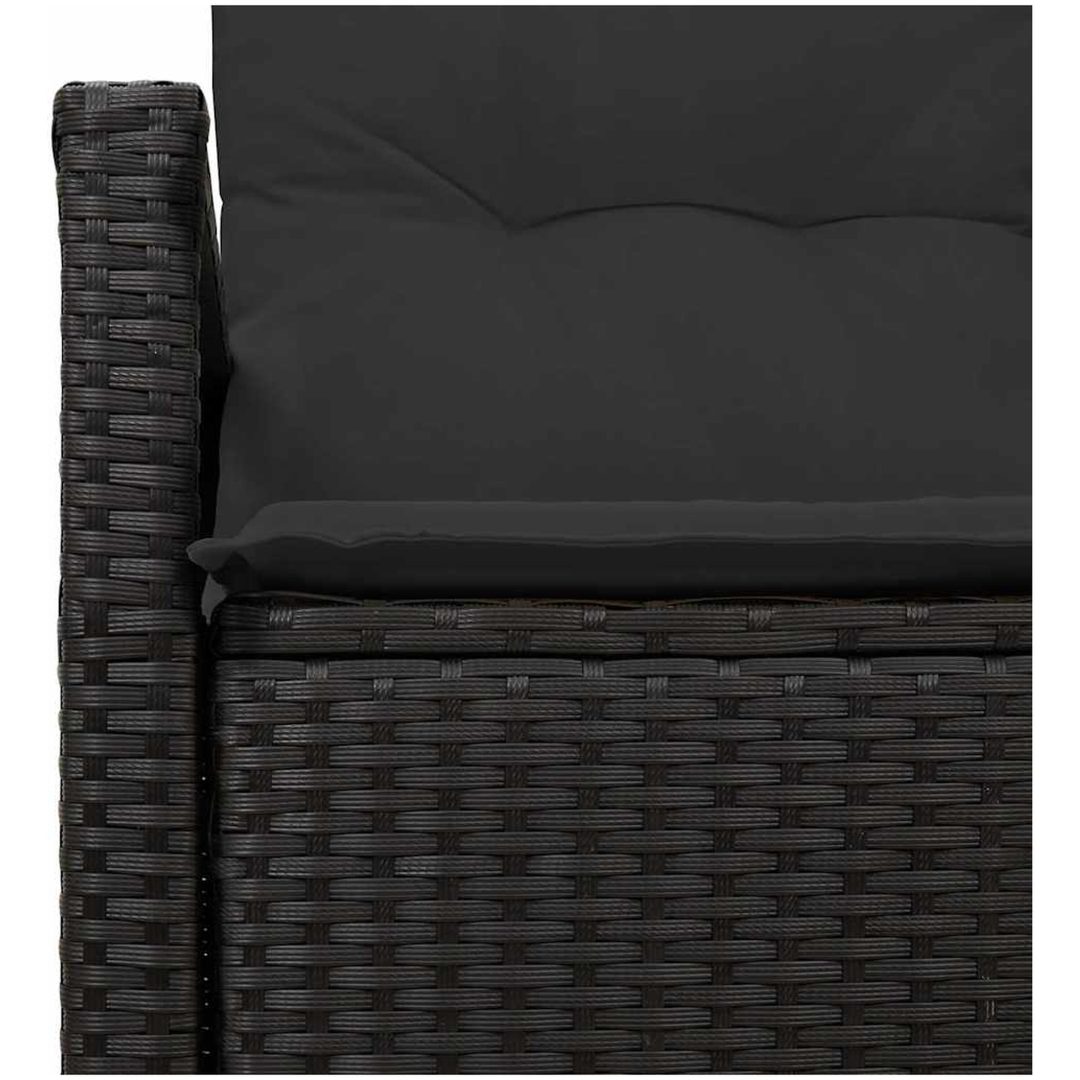 2-Sits Trädgårdsoffa med Kuddar Svart Poly Rattan vidaXL 120 x 62 x 69 cm – bild 6