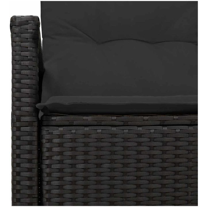 2-Sits Trädgårdsoffa med Kuddar Svart Poly Rattan vidaXL 120 x 62 x 69 cm – bild 6
