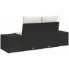2-sits trädgårdsoffa med kuddar Svart Poly Rottning vidaXL 184 x 62 x 85 cm – miniatyr 4