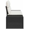 2-sits trädgårdsoffa med kuddar Svart Poly Rottning vidaXL 184 x 62 x 85 cm – miniatyr 6