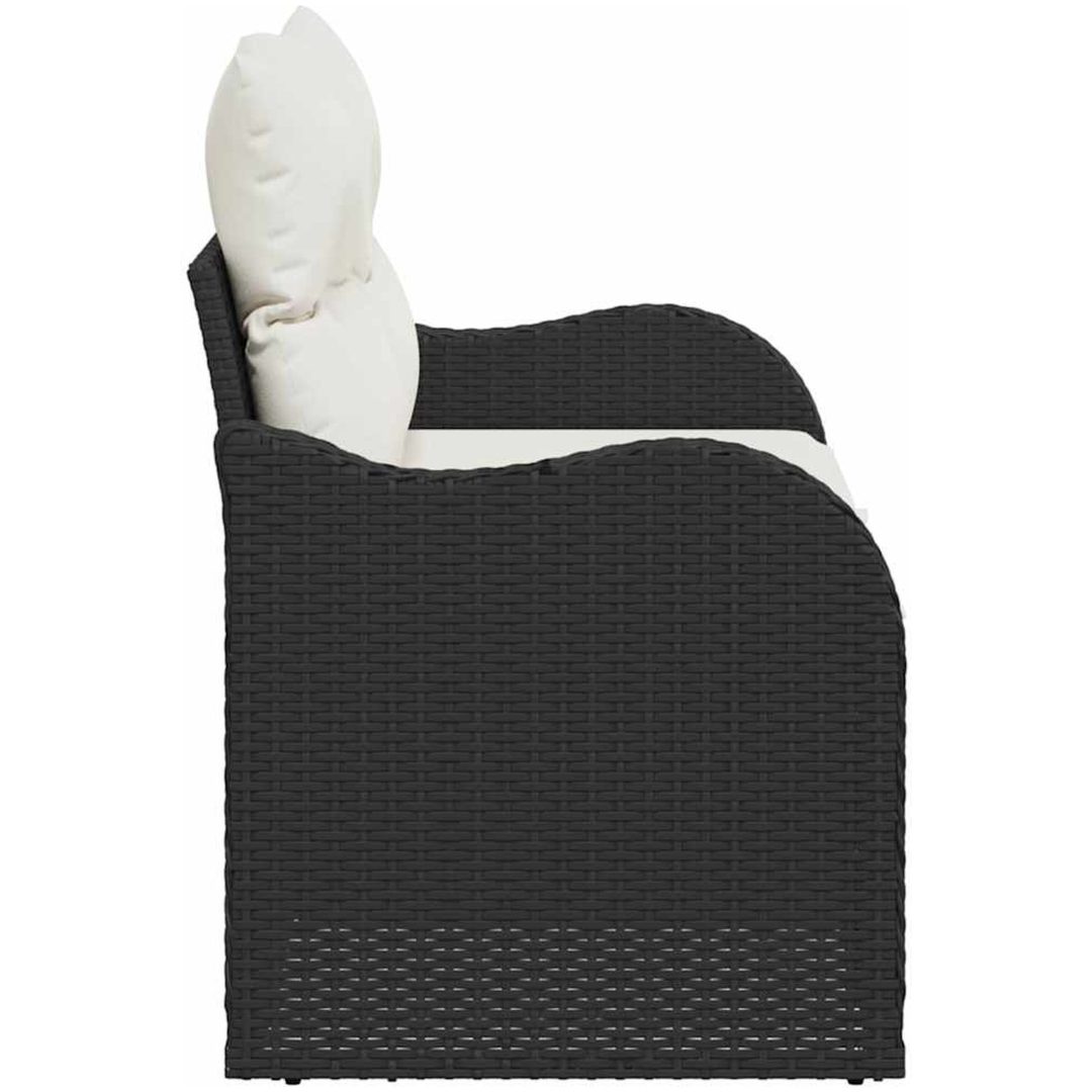 2-sits trädgårdsoffa med kuddar svart polyrotting vidaXL 121 x 62 x 69 cm – bild 5