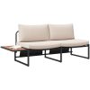 2-sits trädgårdsoffa med taupe-kuddar vidaXL 200,5 x 70 x 85,5 cm – miniatyr 3