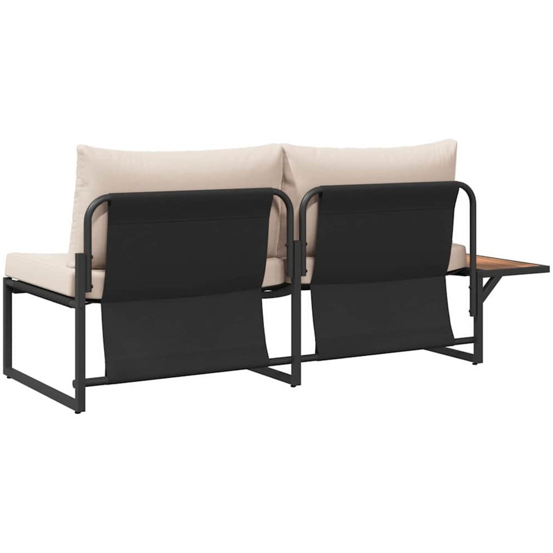 2-sits trädgårdsoffa med taupe-kuddar vidaXL 200,5 x 70 x 85,5 cm – bild 5