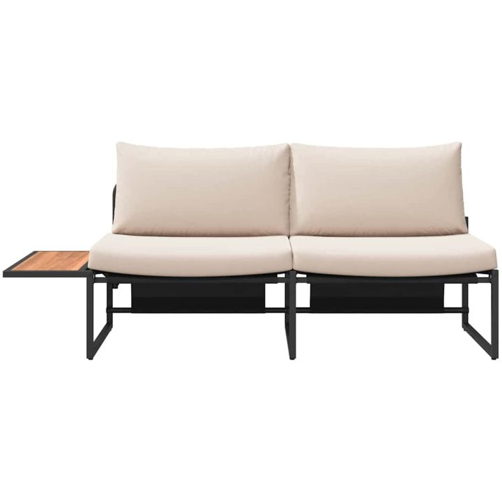 2-sits trädgårdsoffa med taupe-kuddar vidaXL 200,5 x 70 x 85,5 cm – bild 6