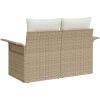 2-sits trädgårdssoffa med förvaring och kuddar Beige Poly Rottning vidaXL 141 x 61,5 x 69 cm – miniatyr 4