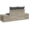 2-sits trädgårdssoffa med förvaring och kuddar Grå Konstrotting vidaXL 184 x 62 x 85 cm – miniatyr 2