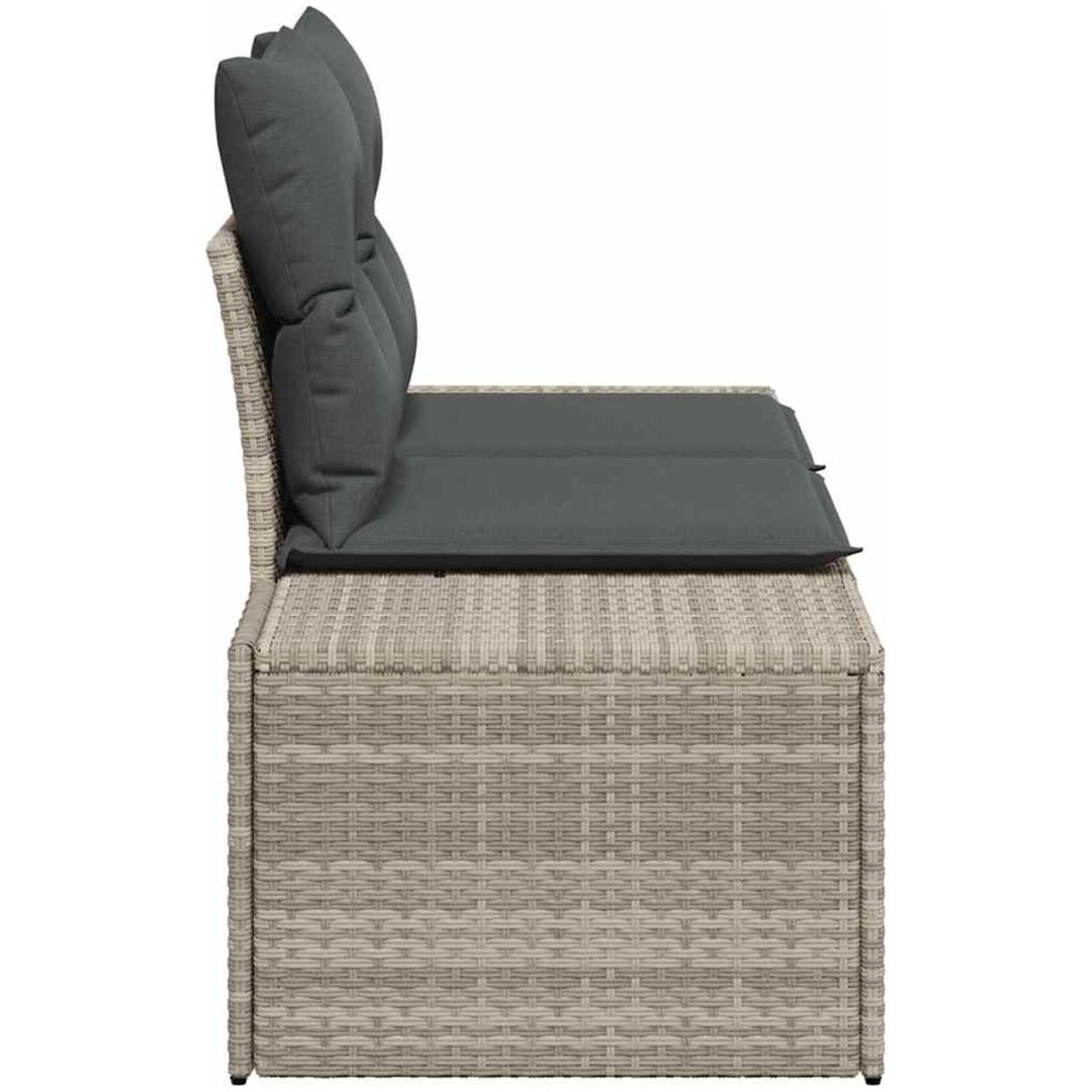2-sits trädgårdssoffa med förvaring och kuddar Grå Konstrotting vidaXL 184 x 62 x 85 cm – bild 4