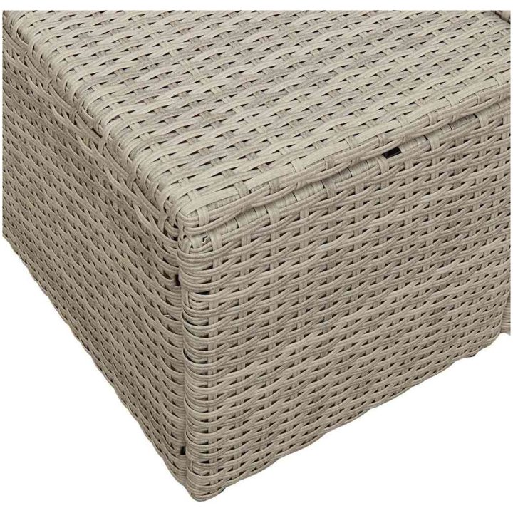 2-sits trädgårdssoffa med förvaring och kuddar Grå Konstrotting vidaXL 184 x 62 x 85 cm – bild 6
