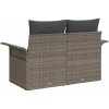 2-Sits Trädgårdssoffa med Förvaring och Kuddar Grå Poly Rattan vidaXL Large – miniatyr 4