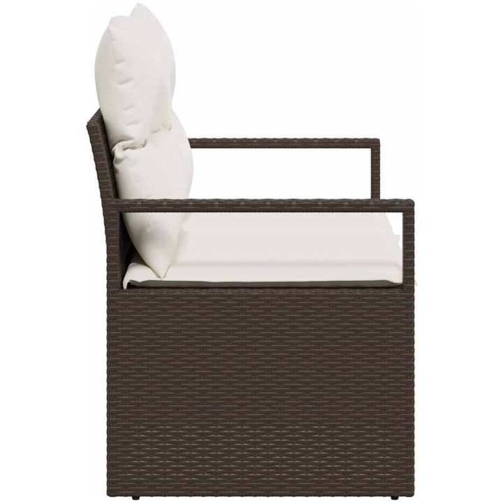 2-sits trädgårdssoffa med förvaring och kuddar i brun polyrotting vidaXL 120 x 62 x 69 cm – bild 6