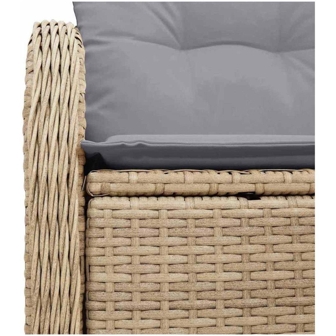 2-Sits Trädgårdssoffa med Kuddar Beige Poly Rattan vidaXL 121 x 62 x 69 cm – bild 6