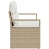 2-sits trädgårdssoffa med kuddar beige polyrotting vidaXL 120 x 62 x 69 cm – miniatyr 5