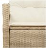 2-sits trädgårdssoffa med kuddar beige polyrotting vidaXL 120 x 62 x 69 cm – miniatyr 6