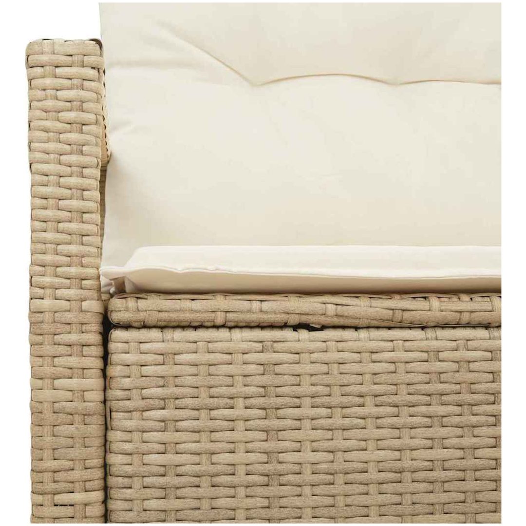 2-sits trädgårdssoffa med kuddar beige polyrotting vidaXL 120 x 62 x 69 cm – bild 6