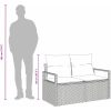 2-sits trädgårdssoffa med kuddar beige polyrotting vidaXL 120 x 62 x 69 cm – miniatyr 8