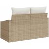 2-sits trädgårdssoffa med kuddar beige polyrottning vidaXL 123 x 62 x 69 cm – miniatyr 4