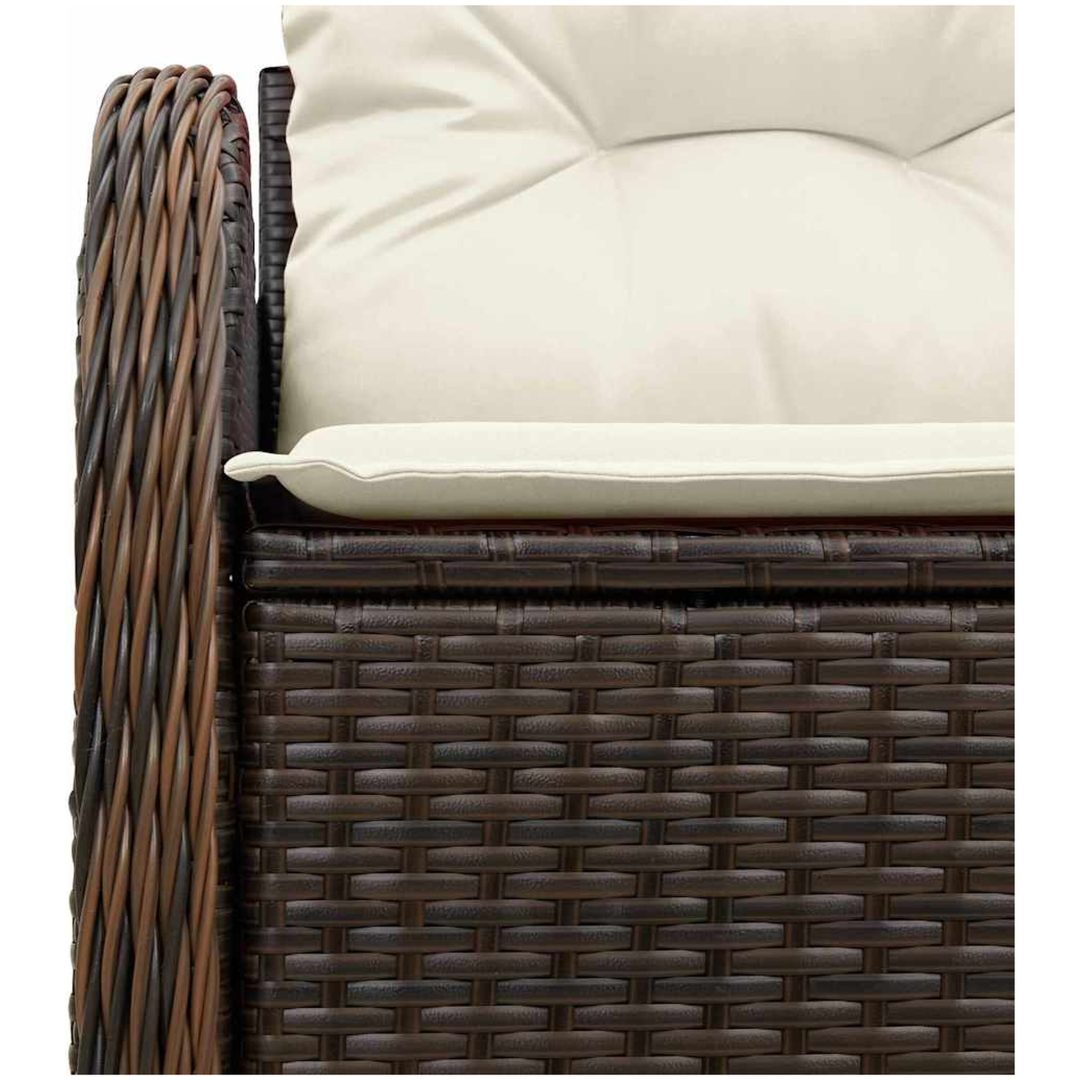 2-sits trädgårdssoffa med kuddar brun polyrotting vidaXL 121 x 62 x 69 cm – bild 5