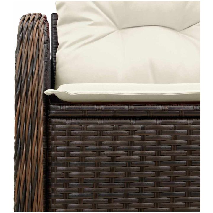 2-sits trädgårdssoffa med kuddar brun polyrotting vidaXL 121 x 62 x 69 cm – bild 5