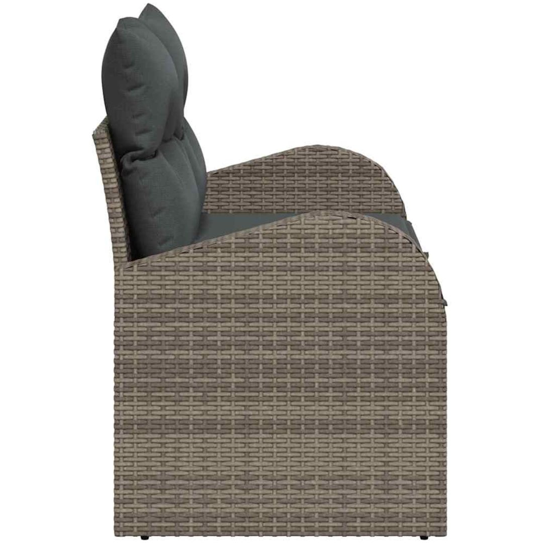 2-sits trädgårdssoffa med kuddar Grå Poly Rattan vidaXL 124 x 62 x 69 cm – bild 6