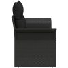 2-sits trädgårdssoffa med kuddar svart poly rattan vidaXL 141 x 61,5 x 69 cm – miniatyr 5