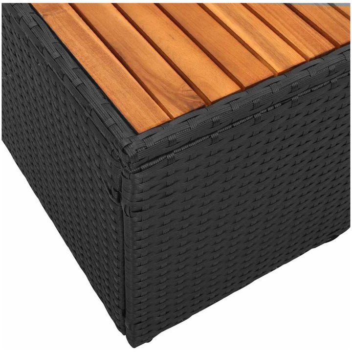 2-sits trädgårdssoffa med kuddar svart polyrotting vidaXL 184 x 62 x 85 cm – bild 7