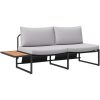 2-sits trädgårdssoffa med ljusgrå kuddar vidaXL 200,5 x 70 x 85,5 cm – miniatyr 2
